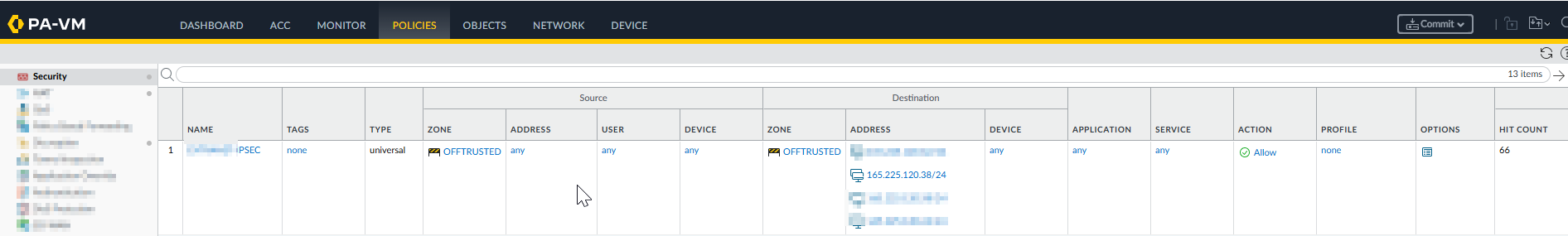 Palo Alto: Security policy permitting OFFTRUSTED → OFFTRUSTED traffic to Zscaler peer